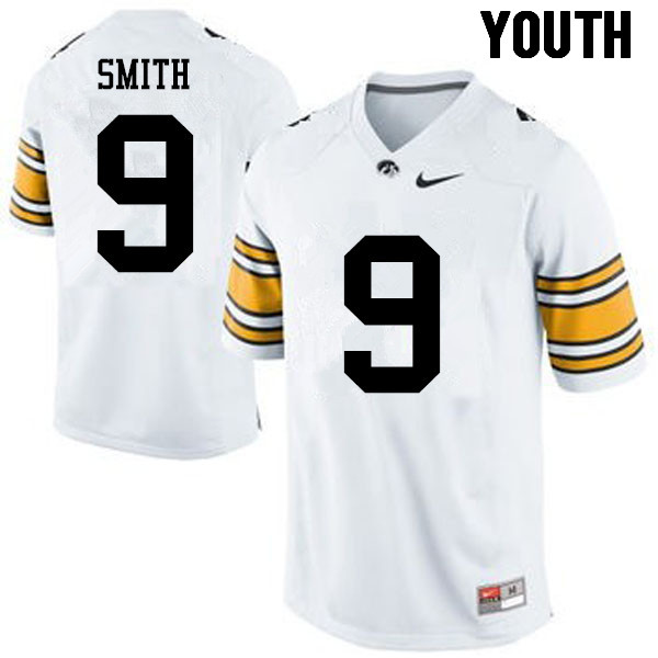 Youth Iowa Hawkeyes #9 Jerminic Smith College Football Jerseys-White - Click Image to Close